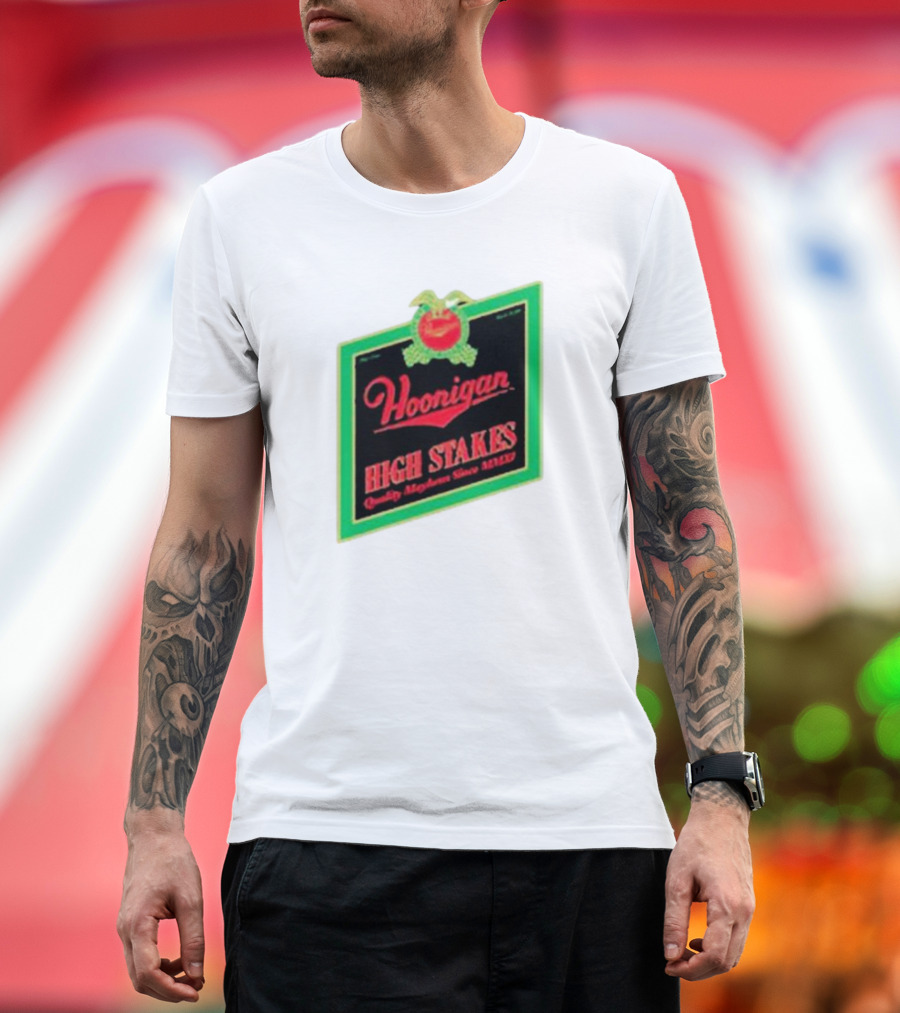 Hoonigan High Stakes Quality Mayhem Since MMXI Retro Apple Crate Label T-Shirt