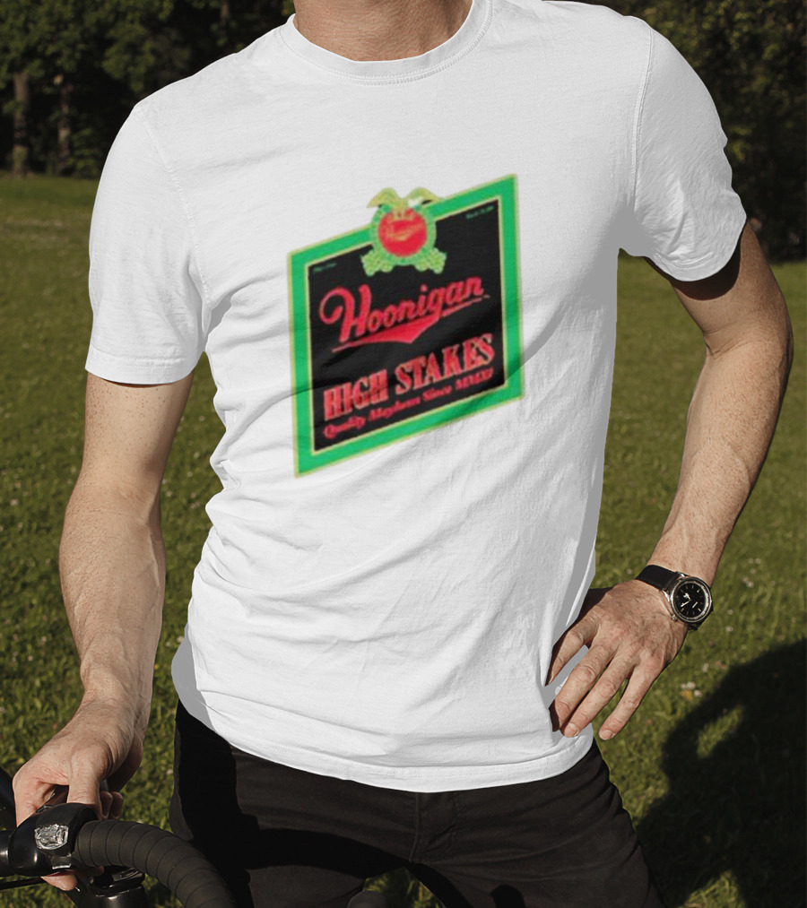 Hoonigan High Stakes Quality Mayhem Since MMXI Retro Apple Crate Label T-Shirt