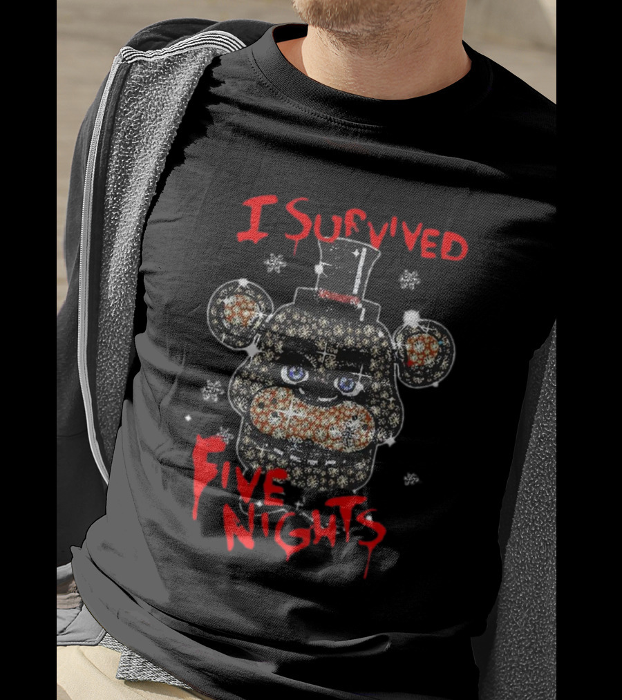 Five Nights Survival Glitter Bear Face T-Shirt