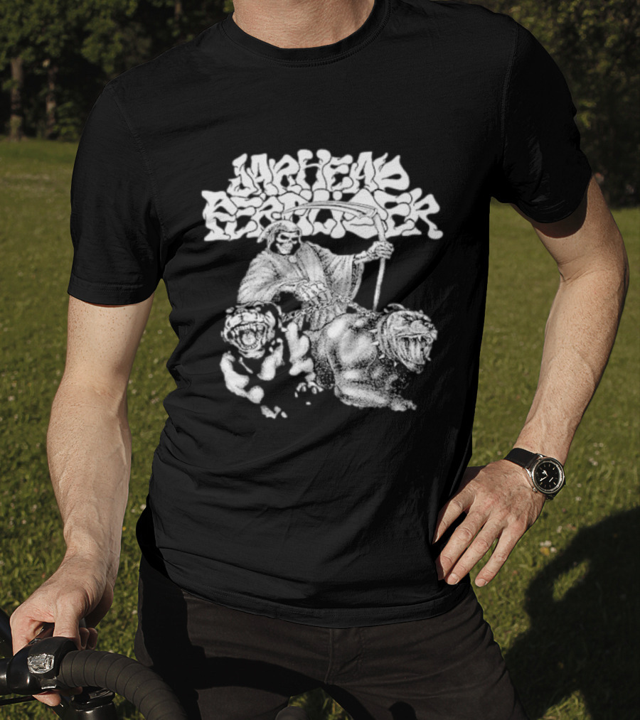 Jarhead Fertilizer Grim Reaper With Pitbull Dogs T-Shirt