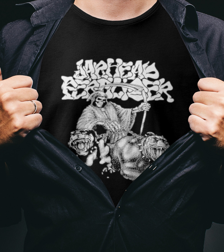 Jarhead Fertilizer Grim Reaper With Pitbull Dogs T-Shirt