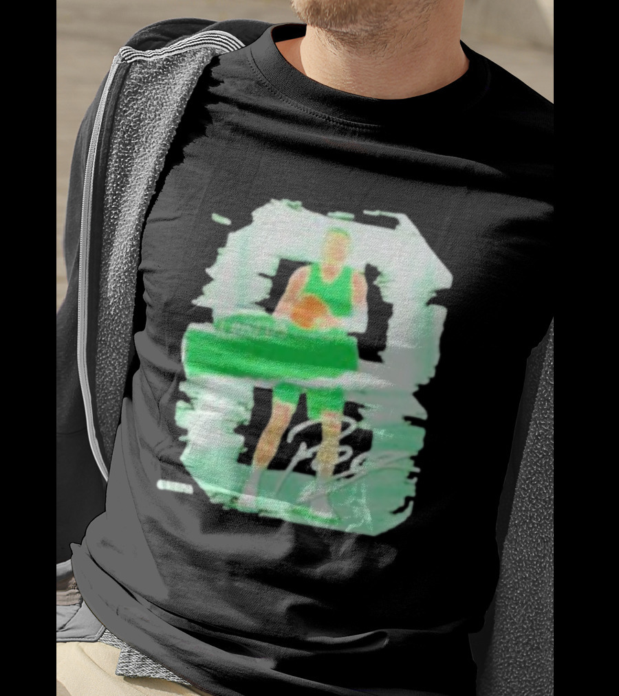 Kristaps Porzingis Boston Green Signature Basketball Player T-Shirt