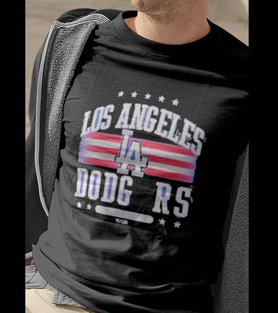 Los Angeles Dodgers Americana LA Stripes Stars T-Shirt