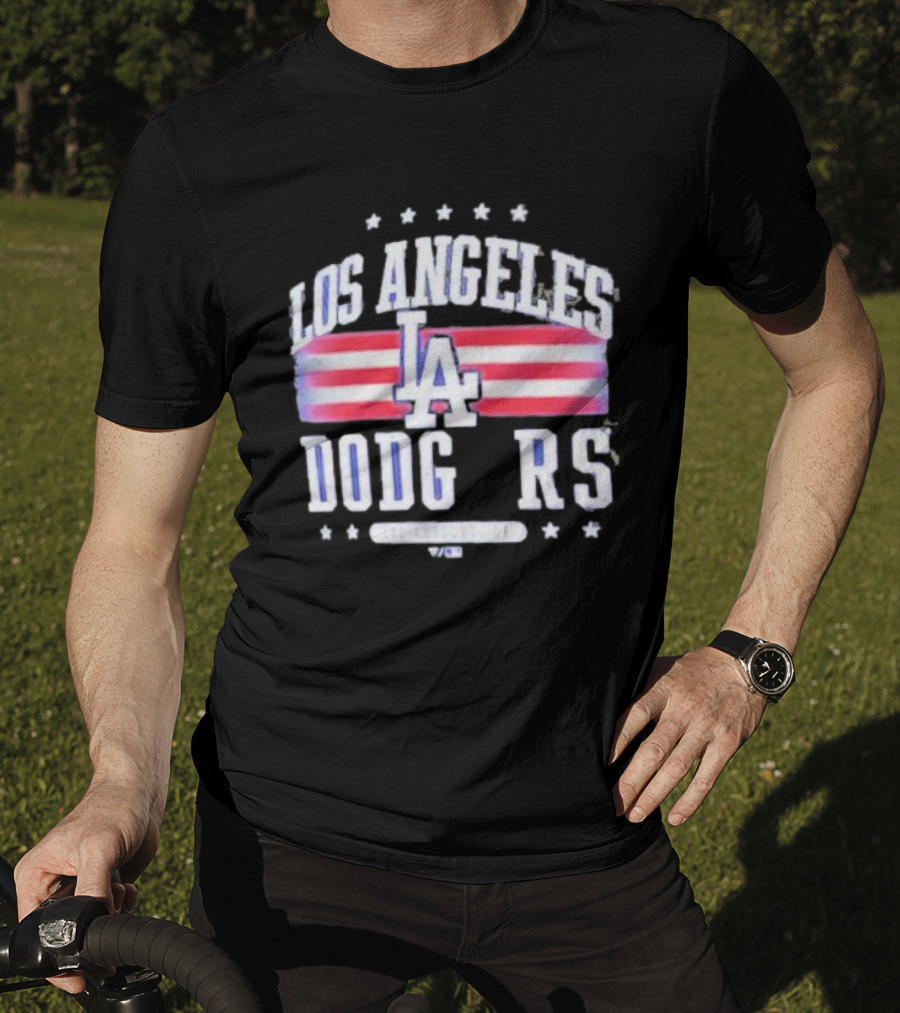 Los Angeles Dodgers Americana LA Stripes Stars T-Shirt