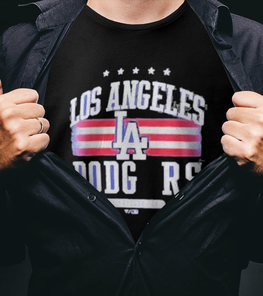 Los Angeles Dodgers Americana LA Stripes Stars T-Shirt