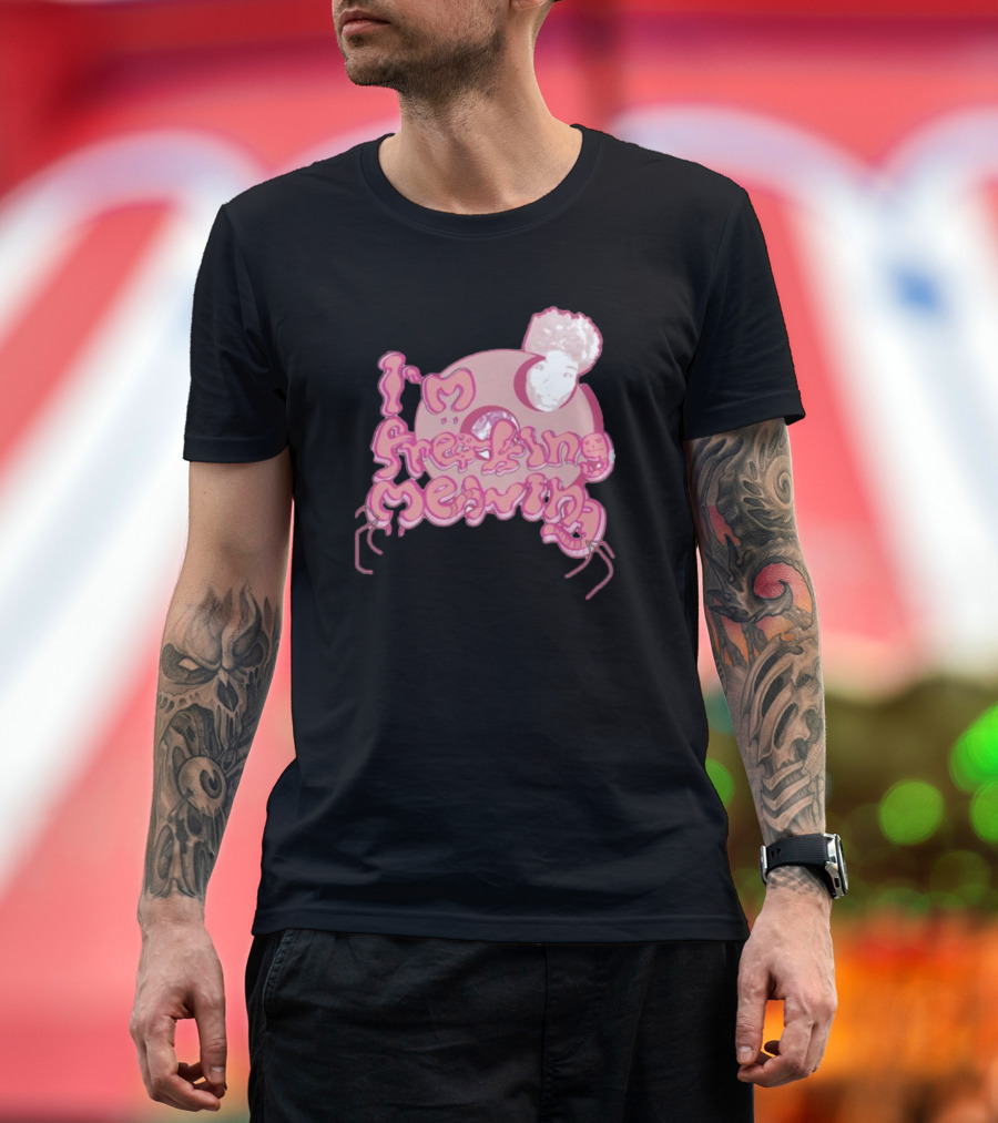 I’m Freaking Mewing Pink Cartoon Style with Portrait and Whiskers T-Shirt