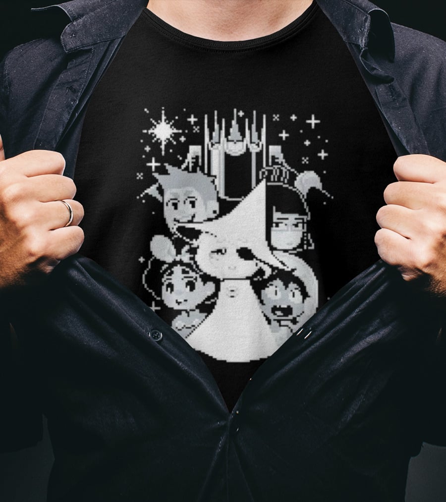 In Stars And Time Characters Pixel Art Cosmic Adventure T-Shirt