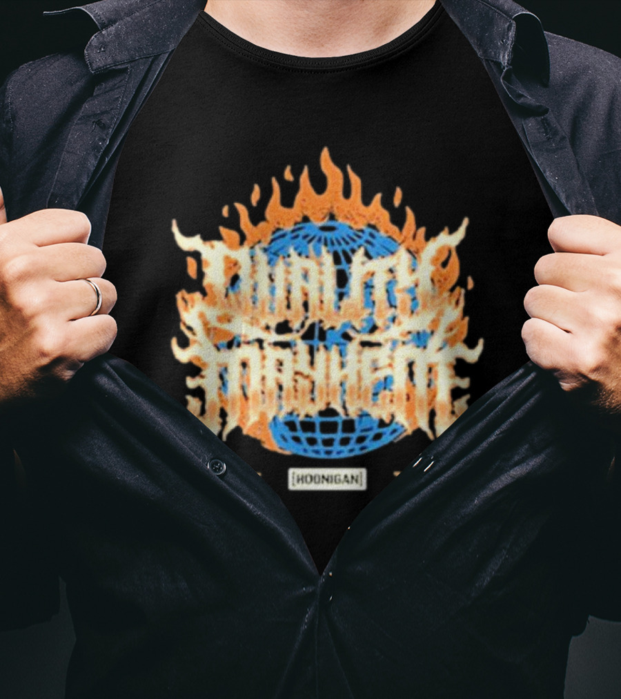 Hoonigan Burnt Mayhem World Globe Flames T-Shirt