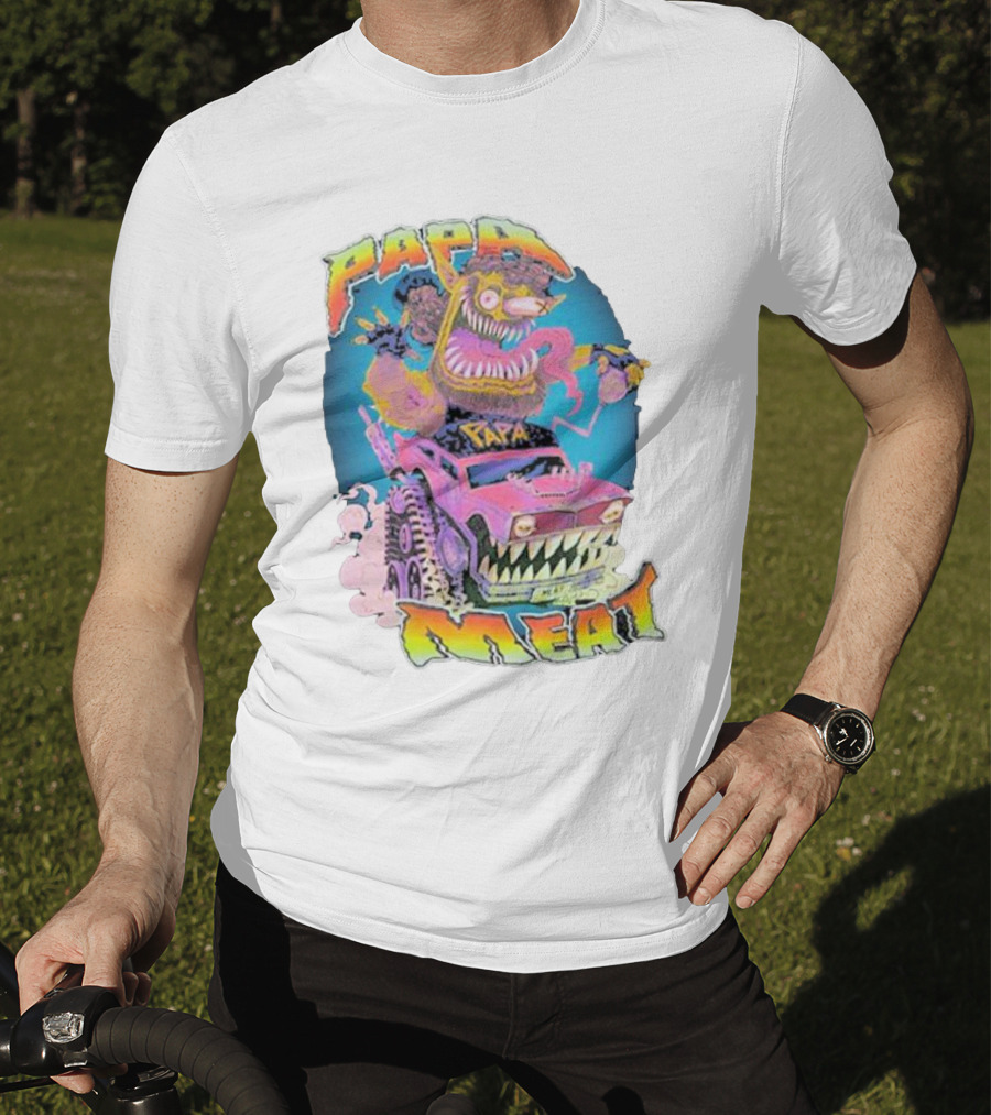 Papa Meat Crazy Monster Truck Adventure T-Shirt