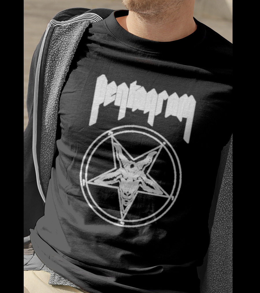 Pentagram Goat Head Circle Night Shift T-Shirt