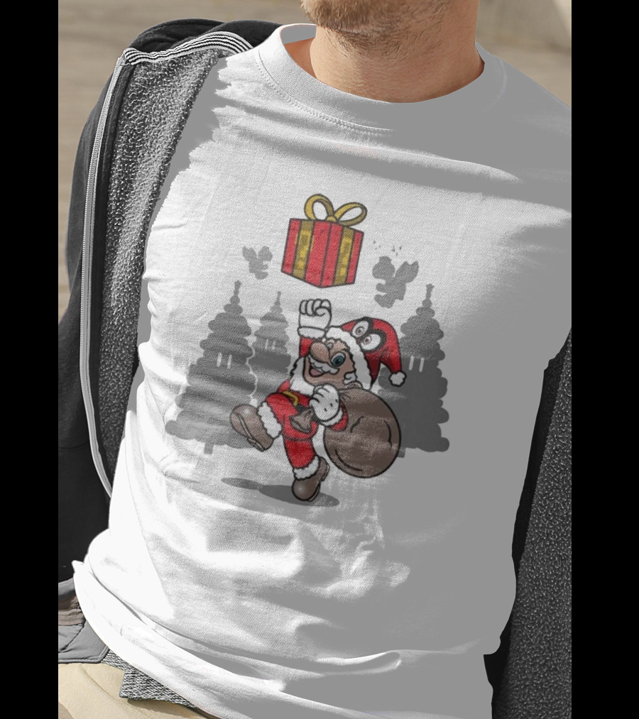 Super Merry O Super Mario Santa Claus Christmas Nintendo Funy T-Shirt