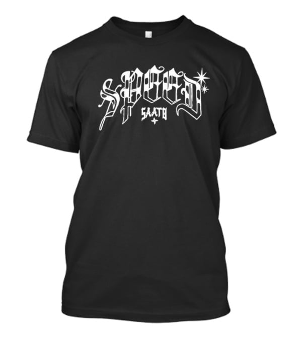 Speed Saato Vintage Tattoo Font Starburst T-Shirt