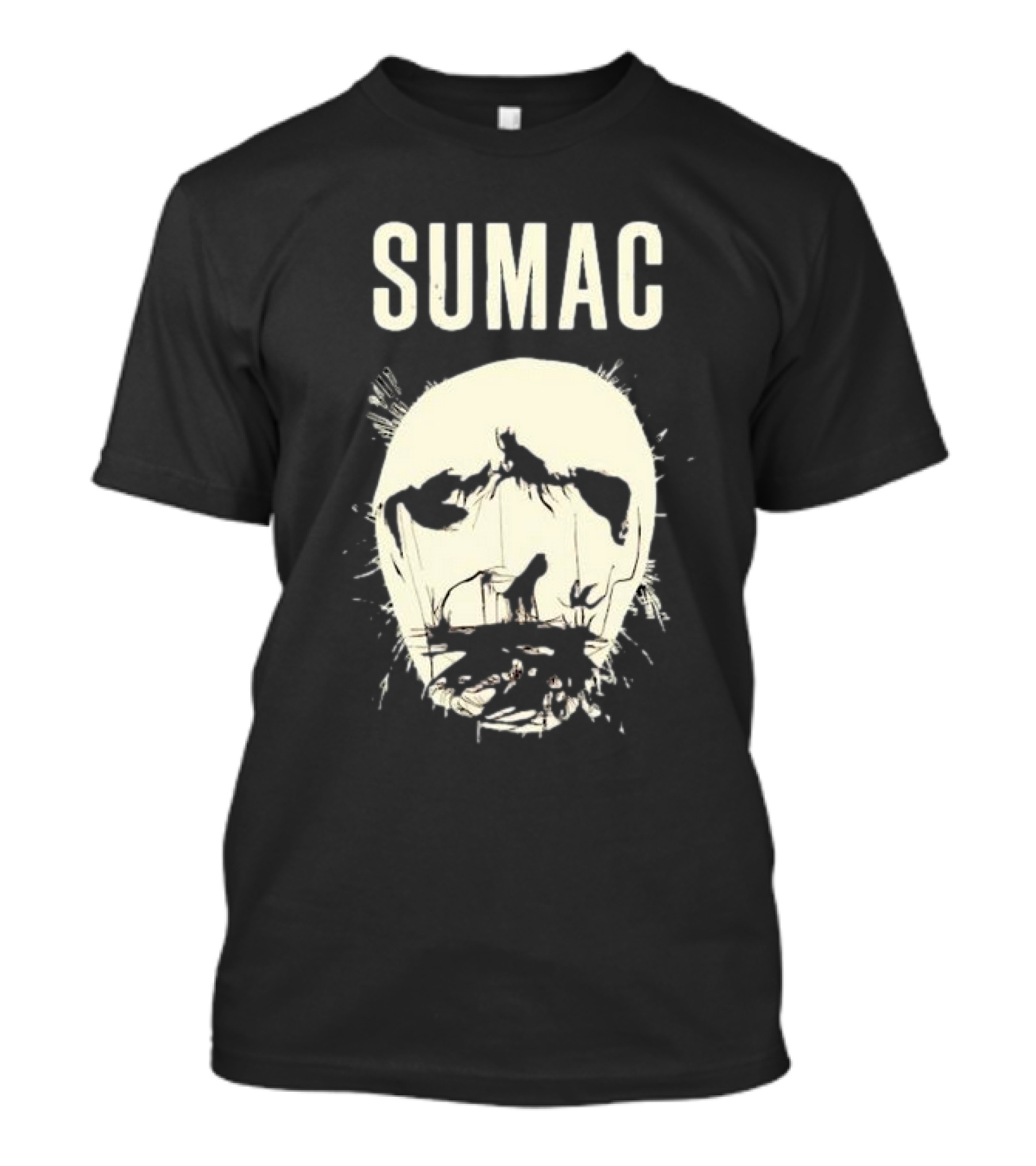 SUMAC Band Monochrome Abstract Face T-Shirt