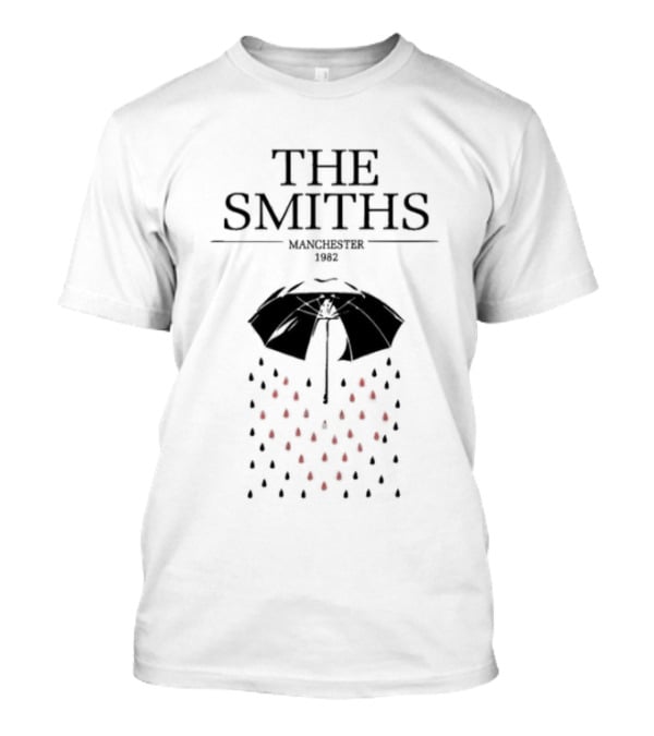 The Smiths Manchester 1982 Umbrella With Red Raindrops T-Shirt