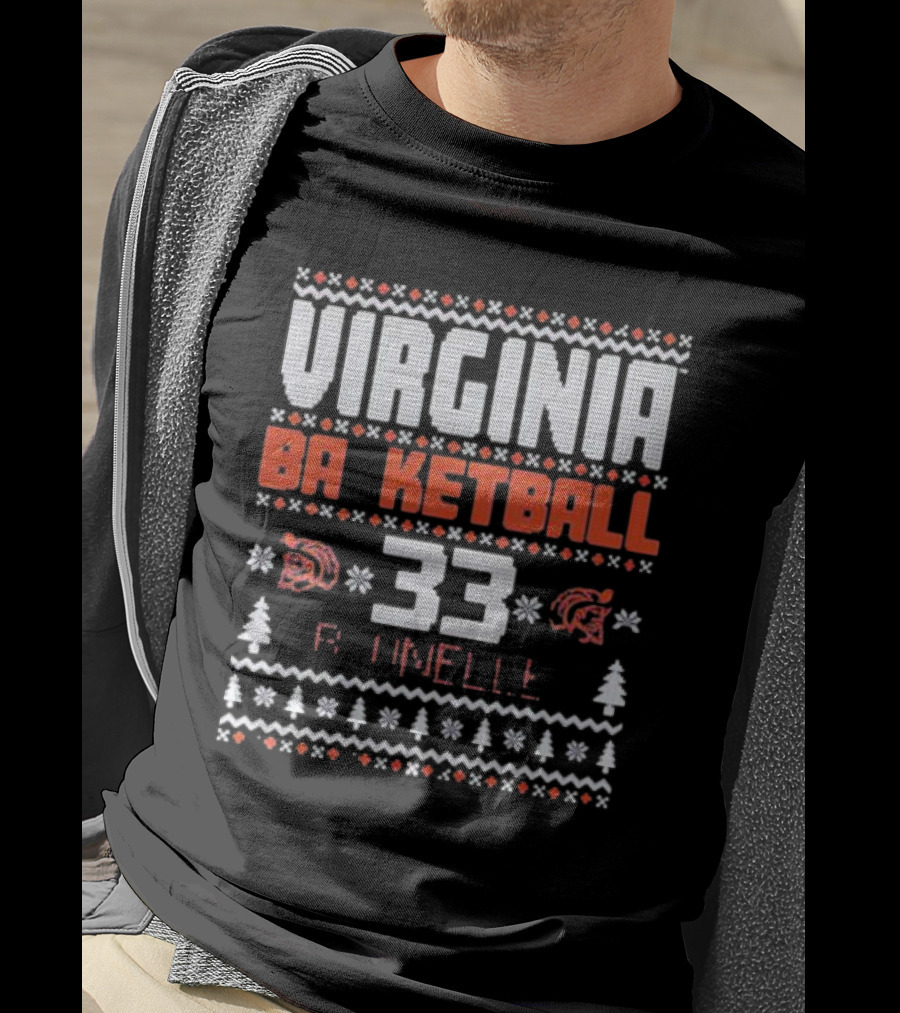 Virginia Basketball Sam Brunelle 33 Holiday T-Shirt
