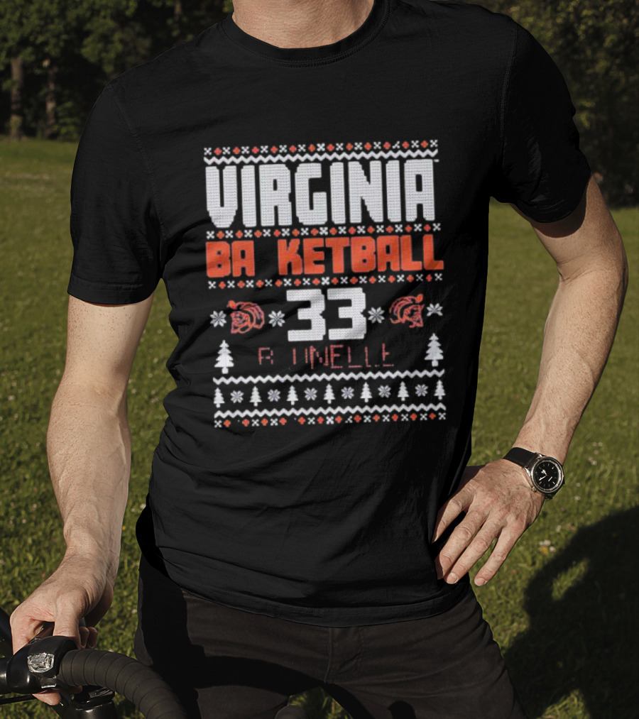 Virginia Basketball Sam Brunelle 33 Holiday T-Shirt