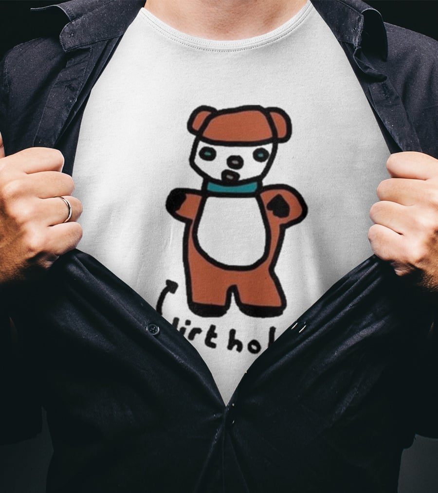 Zoebread Dirthole Bear Drawing T-Shirt