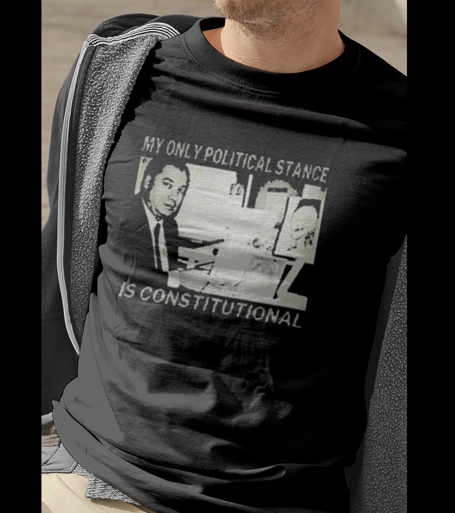 Bill Cooper My Only Political Stance Is Constitutional Office Desk Scene T-Shirt