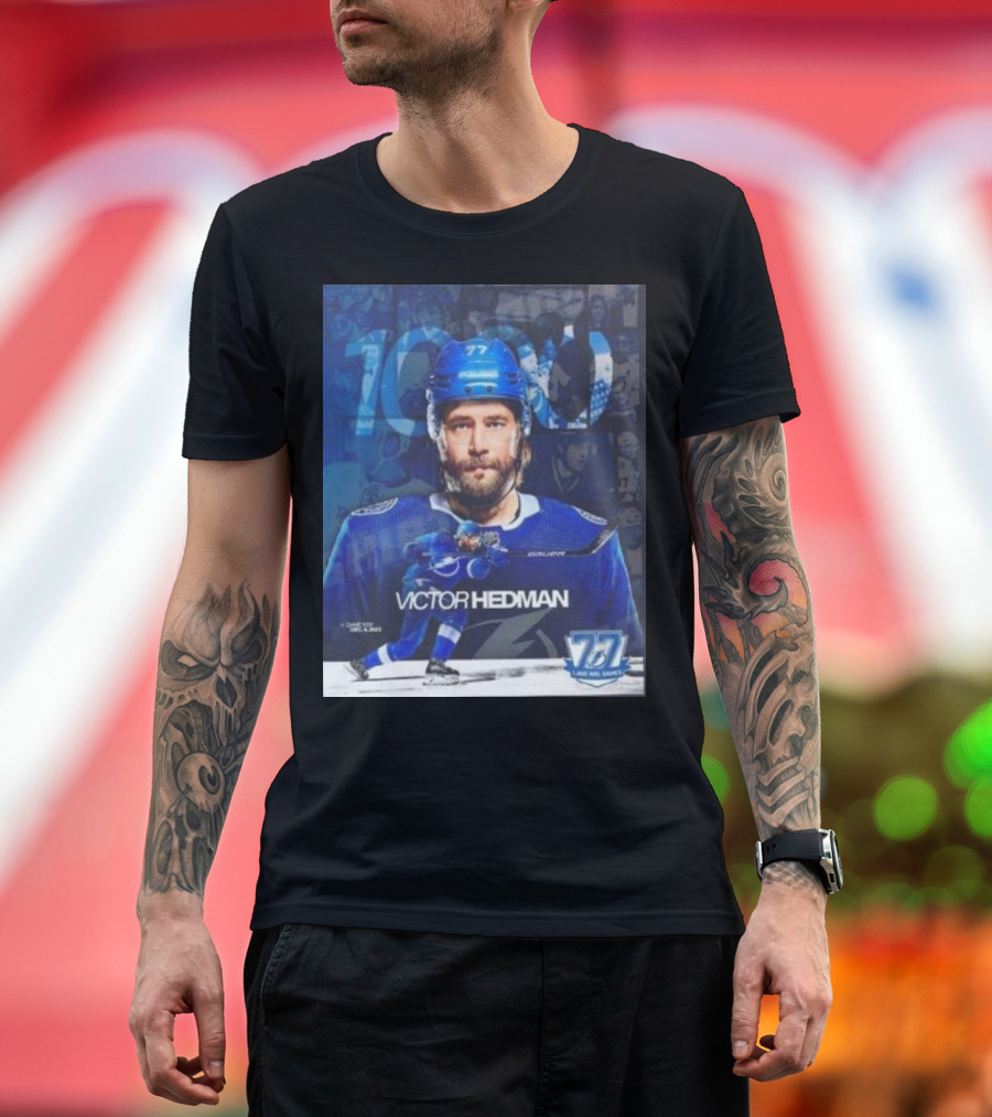 Victor Hedman 1000 NHL Games Milestone T-Shirt