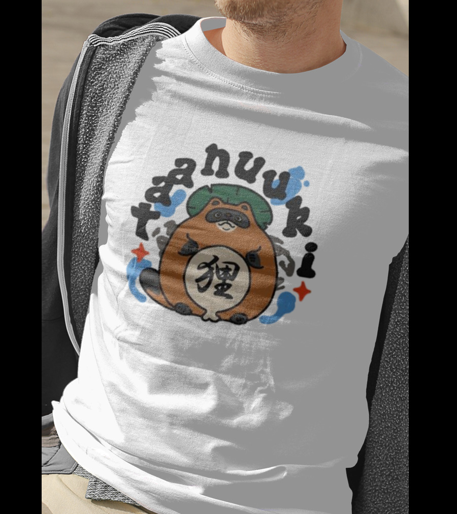 Tanuki Lucky Cat Kanji T-Shirt