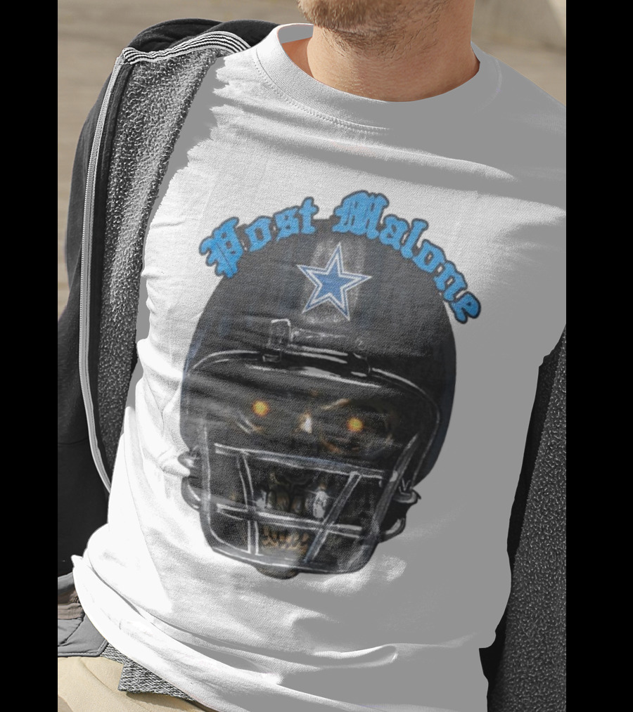 Post Malone Dallas Cowboys Helmet Skeleton With Star T-Shirt