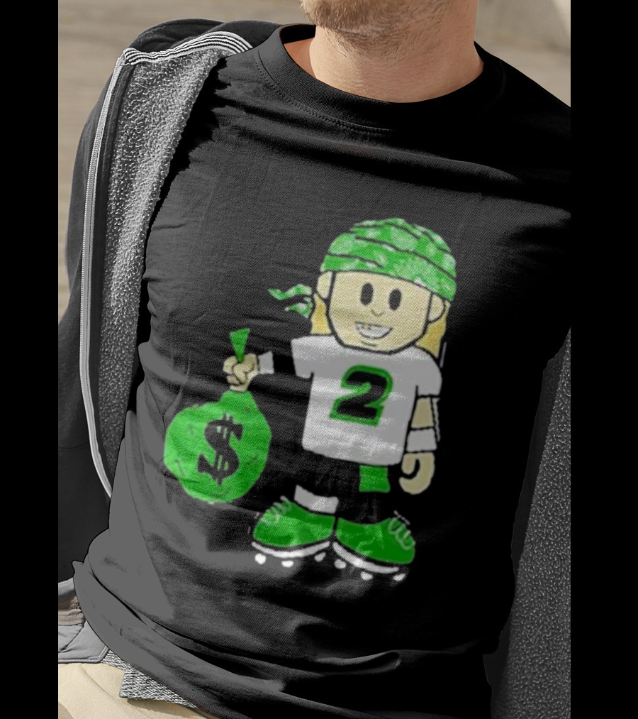 Football Player Number 2 Kids Money Bag Cartoon T-Shirt