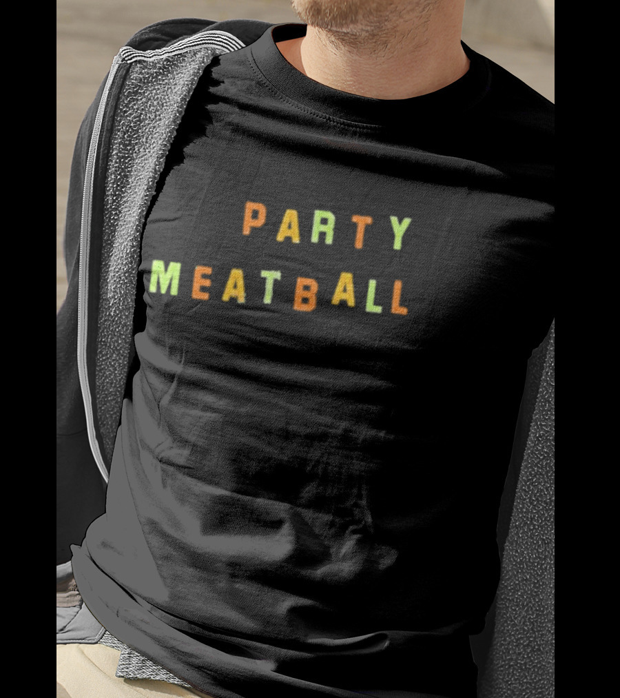 Katie Kimmel Party Meatball Vintage Typography Fun T-Shirt