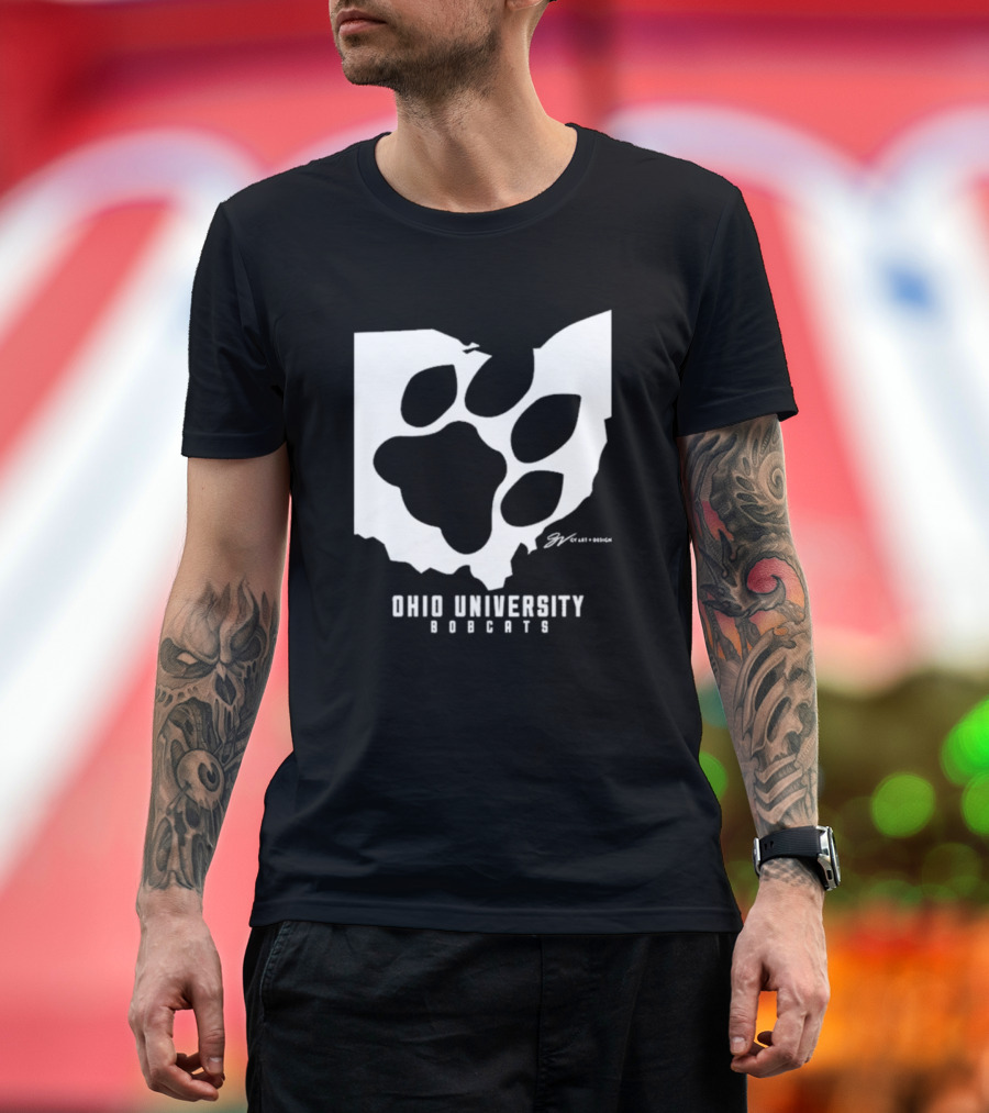 Ohio University Bobcats Paw Prints T-Shirt