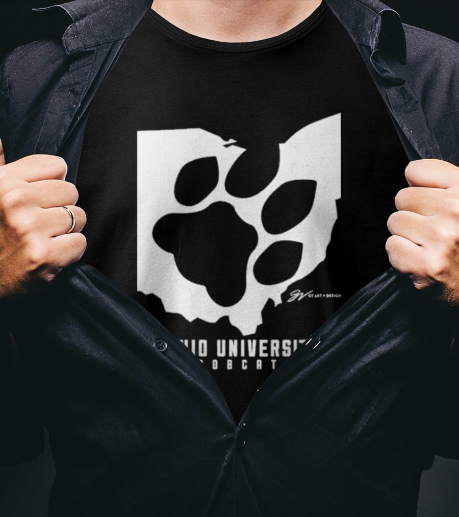 Ohio University Bobcats Paw Prints T-Shirt