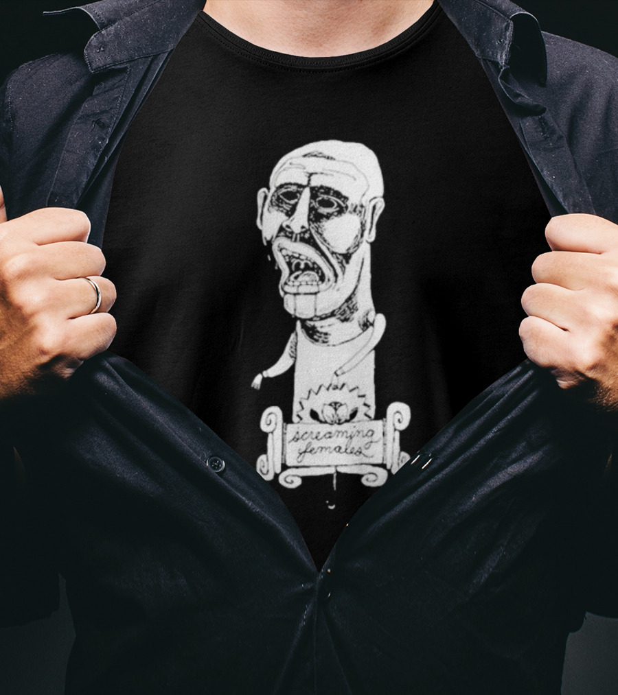 Screaming Females Band Illustration Black And White Head T-Shirt