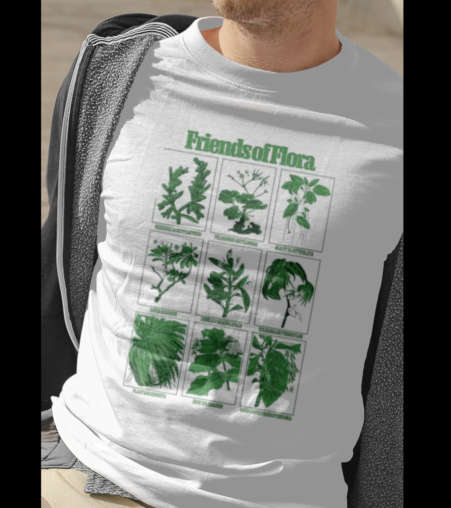 Friends Of Flora Plants Green Botanical Compilation T-Shirt