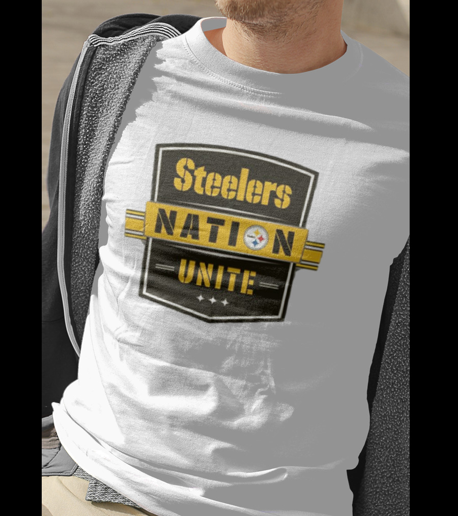Steelers Nation Unite Emblem With Stars And Iconic Team Colors T-Shirt