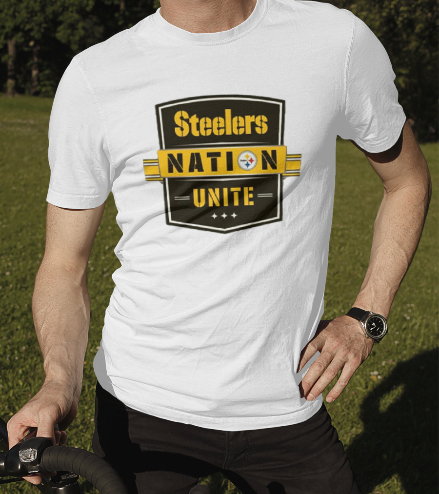 Steelers Nation Unite Emblem With Stars And Iconic Team Colors T-Shirt