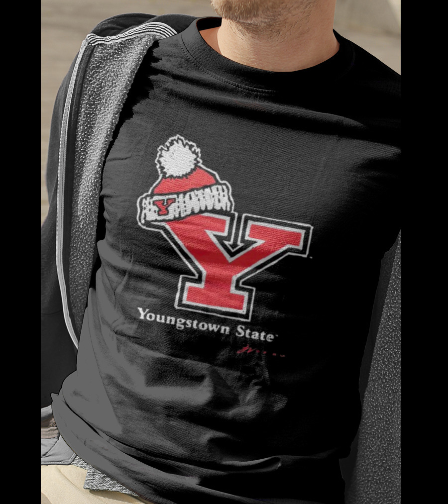 Youngstown State Y Logo With Knit Hat T-Shirt