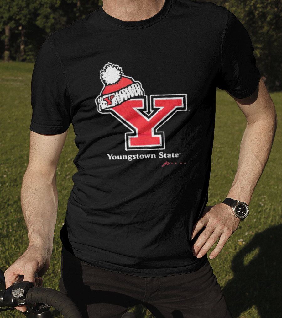Youngstown State Y Logo With Knit Hat T-Shirt