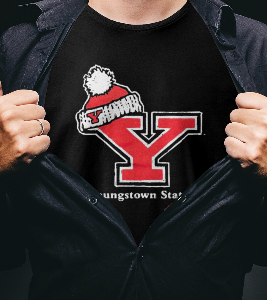 Youngstown State Y Logo With Knit Hat T-Shirt