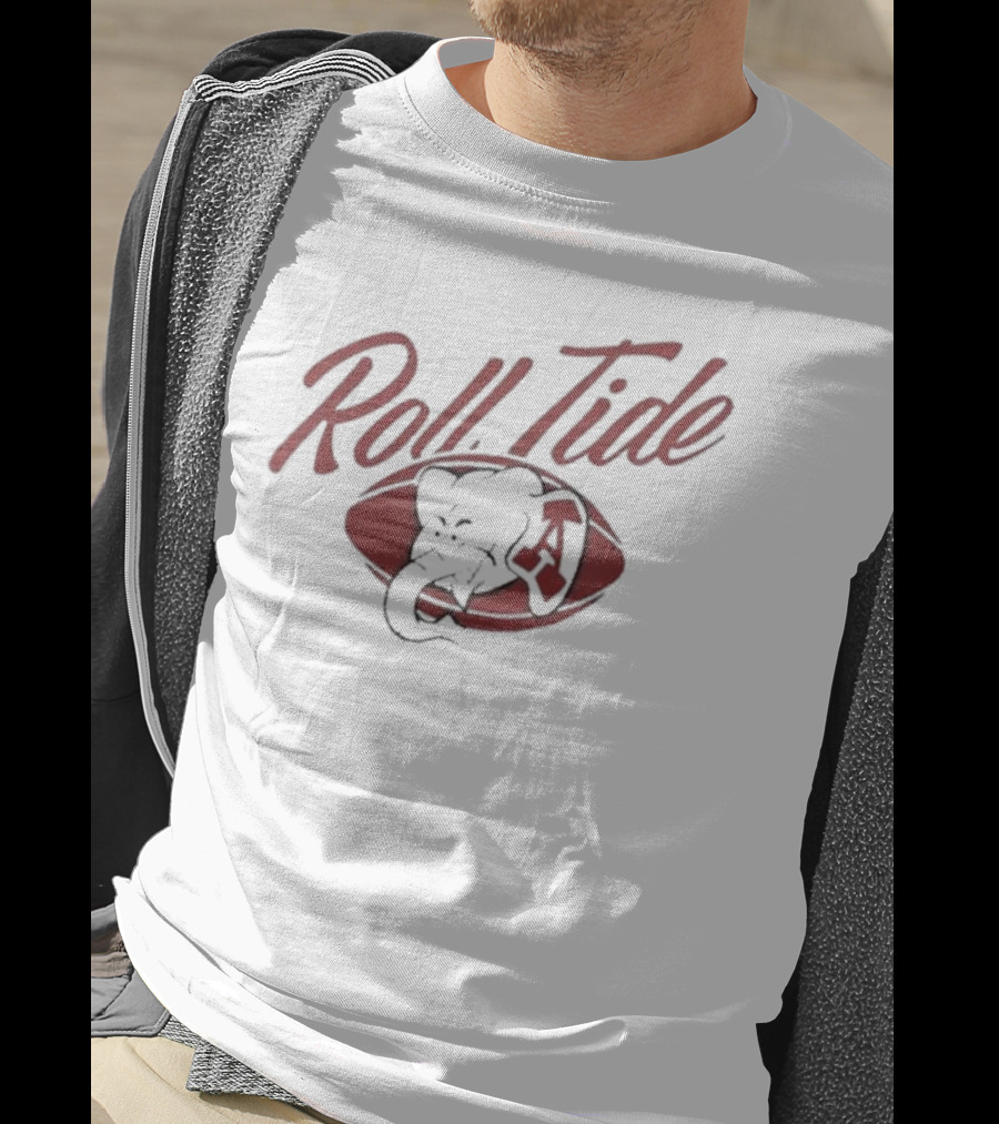 Alabama Roll Tide Football Vintage Ringer Elephant Emblem T-Shirt