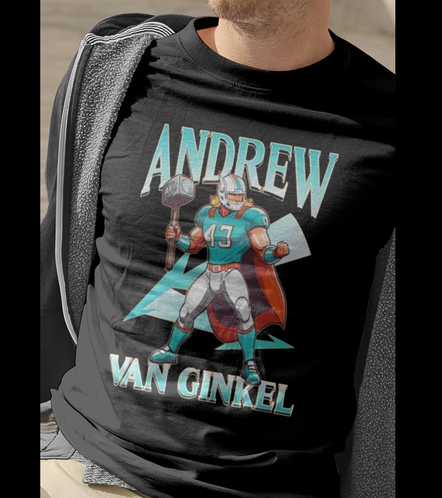 Andrew Van Ginkel Thor 47 Teal Hammer Iconic Figure T-Shirt