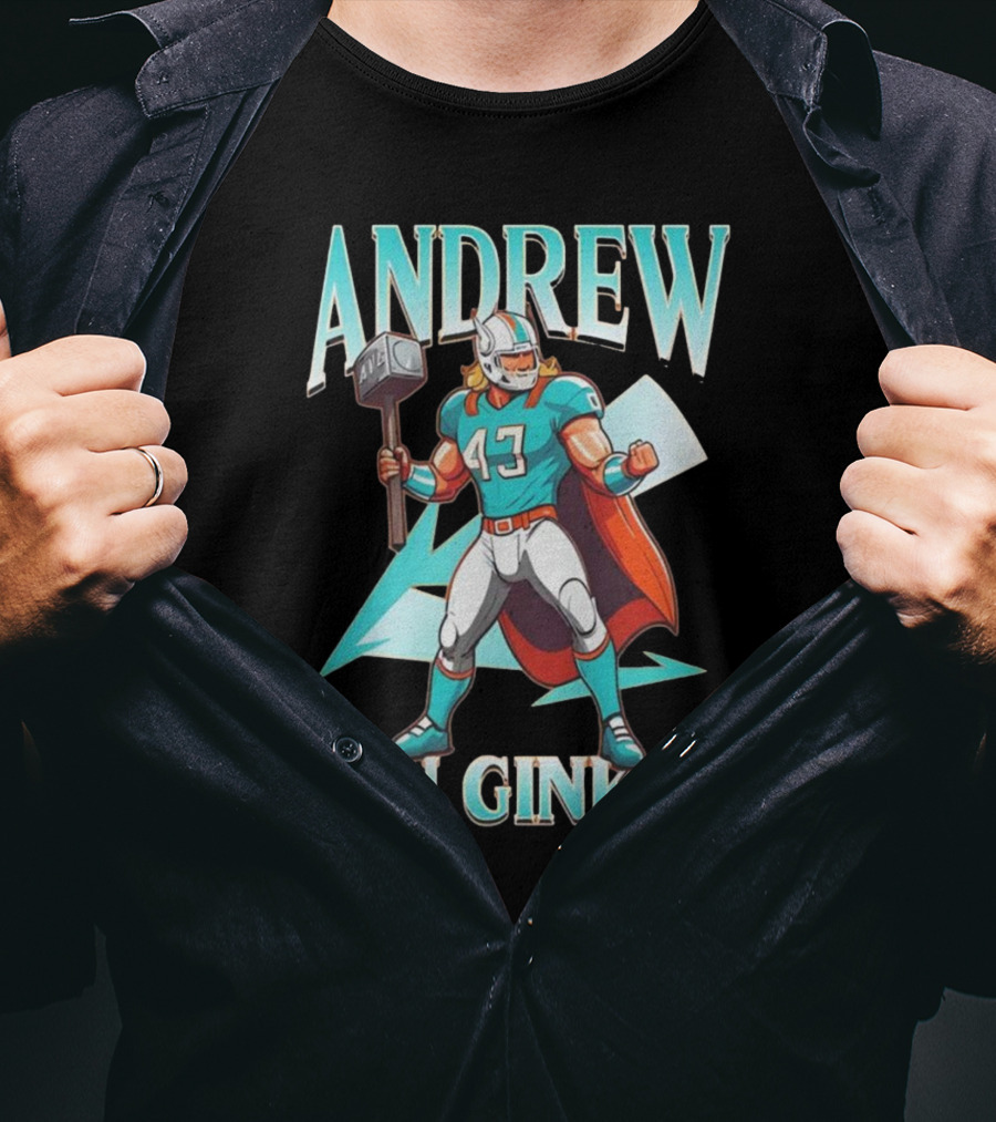 Andrew Van Ginkel Thor 47 Teal Hammer Iconic Figure T-Shirt