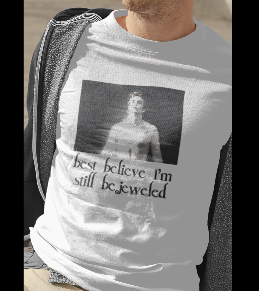 Best Believe I'm Still Bejeweled Black And White Male T-Shirt