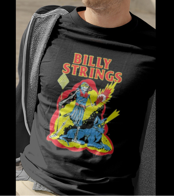 Billy Strings Skeleton Warrior With Blue Cyclops Cat T-Shirt