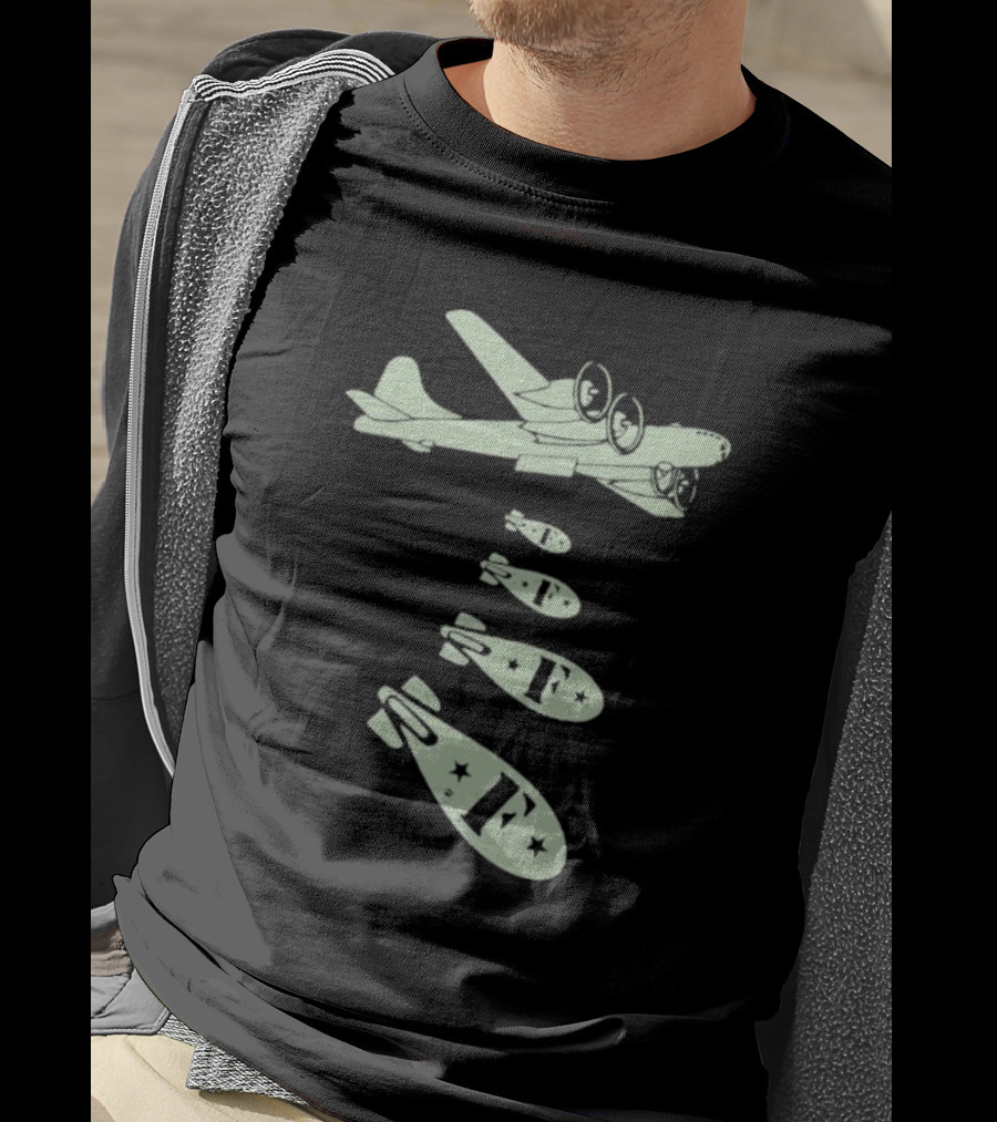 Vintage Bomber Dropping F Bombs Airplane T-Shirt