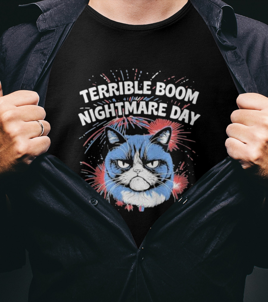 Terrible Boom Nightmare Day Cat Explosion T-Shirt