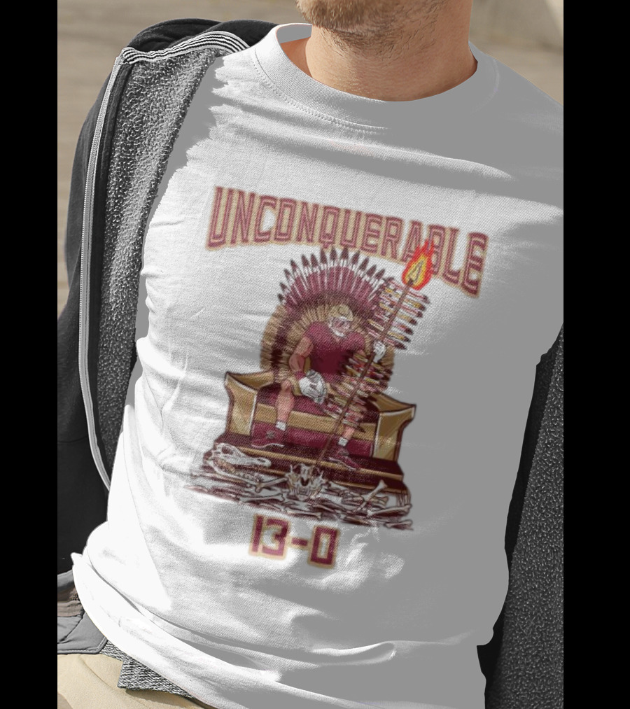 Florida State Seminoles Unconquerable 13-0 Throne King T-Shirt
