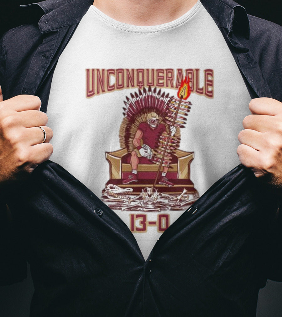 Florida State Seminoles Unconquerable 13-0 Throne King T-Shirt