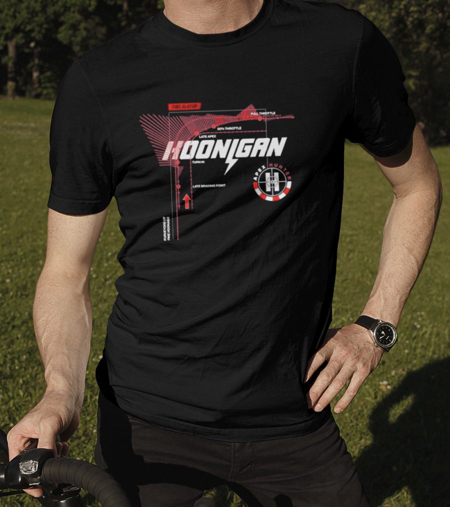 Hoonigan Apex Hunter Full Throttle Tire Slayer Racing Diagram T-Shirt