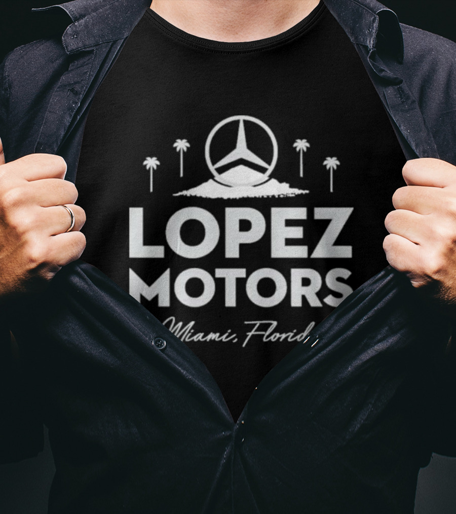 Mercedes Benz Lopez Motors Miami Florida Palms T-Shirt