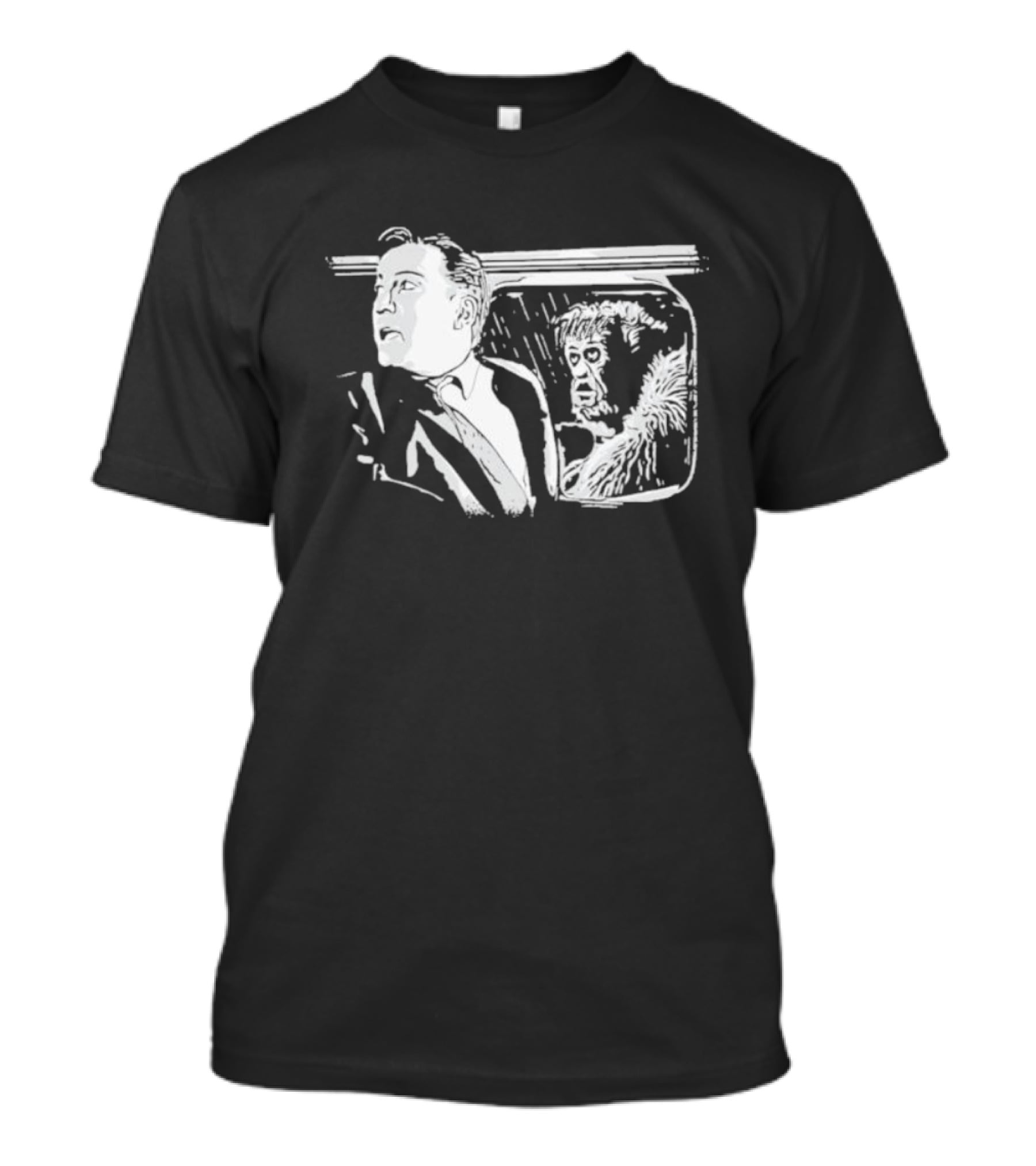 Nightmare At 20000 Feet Twilight Zone Classic Scene With Gremlin Aircraft Passenger T-Shirt