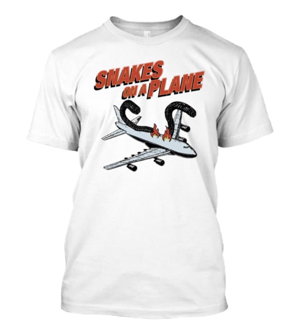 Snakes On A Plane Fire Flames Jet Airliner T-Shirt