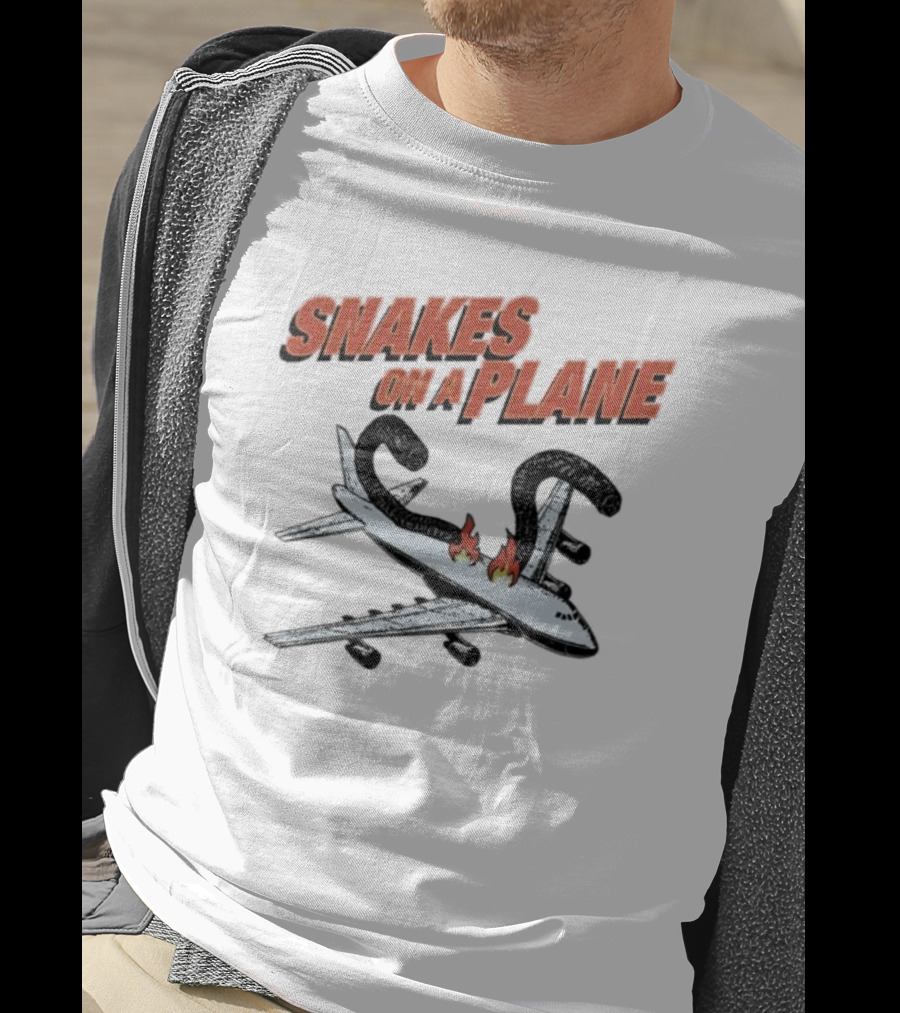 Snakes On A Plane Fire Flames Jet Airliner T-Shirt